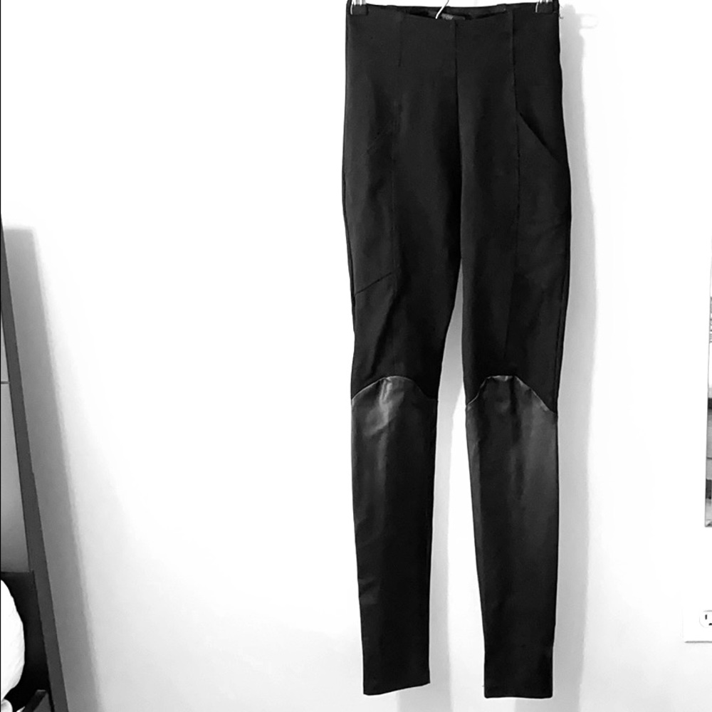 Minxx half faux leather / half leggings: Black